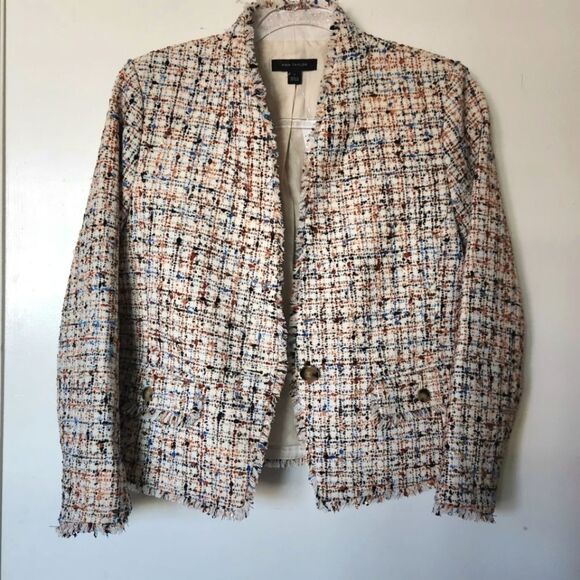 Ann Taylor Multicolor Flannel Tweed Jacket Size 4 - Picture 1 of 11